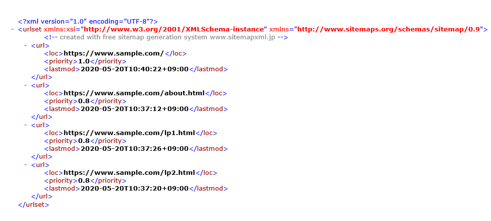 XLM sitemap / HTMLページ